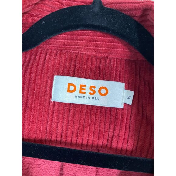Deso Supply Co Valhalla Cord Shirt Jacket Button Up Men Size Medium Shacket Red - Picture 12 of 15